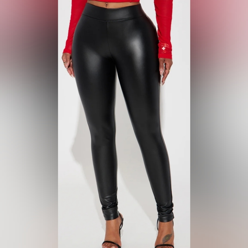 Black Faux Leather Leggings